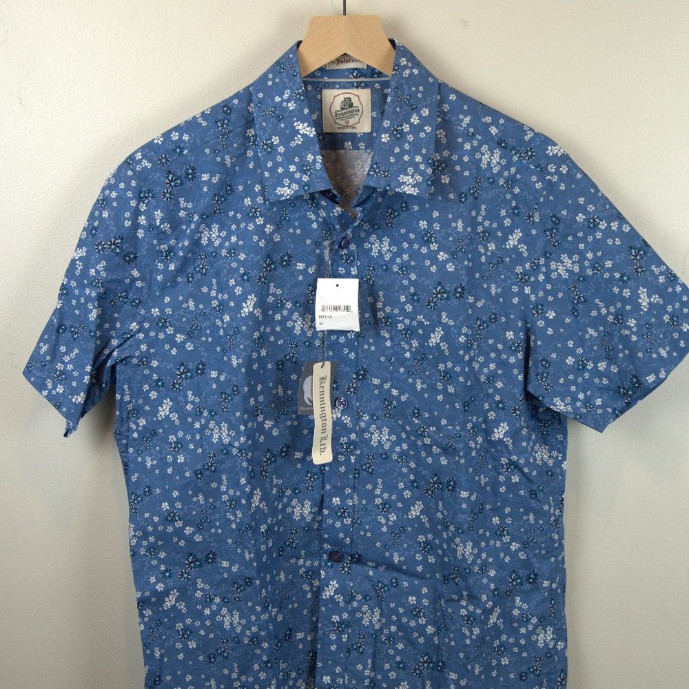 Floral print sleeveless button up shirt